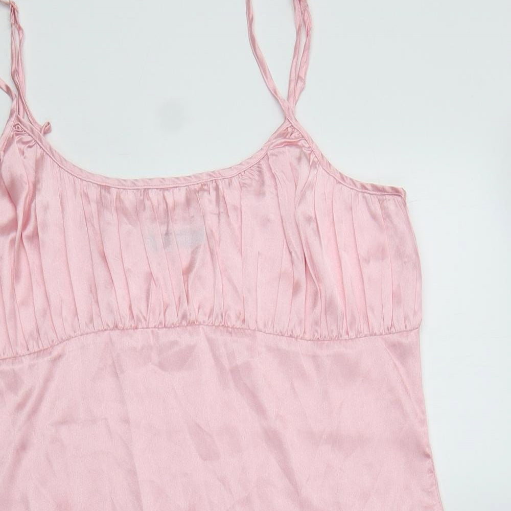 PRETTYLITTLETHING Womens Pink  Polyester Camisole Tank Size 14 Square Neck