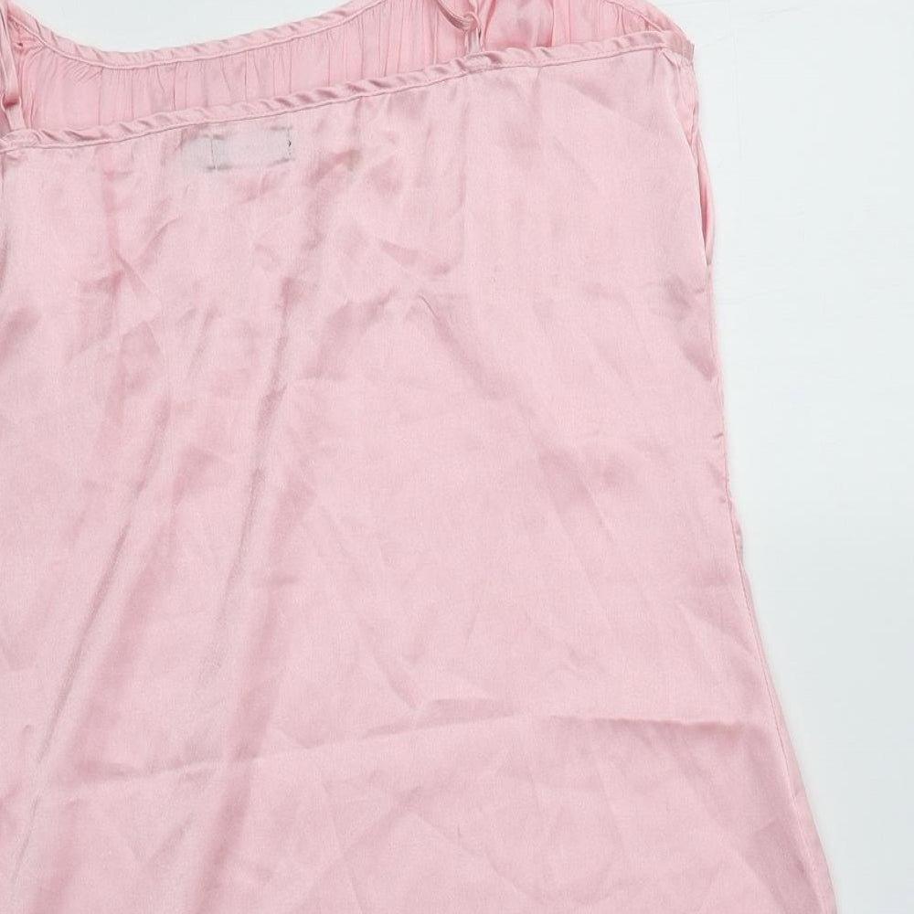 PRETTYLITTLETHING Womens Pink  Polyester Camisole Tank Size 14 Square Neck