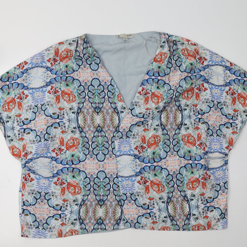 Yumi Womens Multicoloured Floral  Military Jacket Blazer Size 14