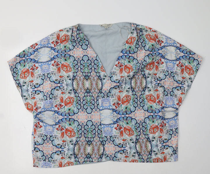 Yumi Womens Multicoloured Floral  Military Jacket Blazer Size 14