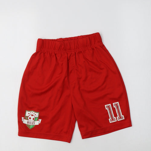 George Boys Red  Polyester Sweat Shorts Size 9-10 Years  Regular  - Wales