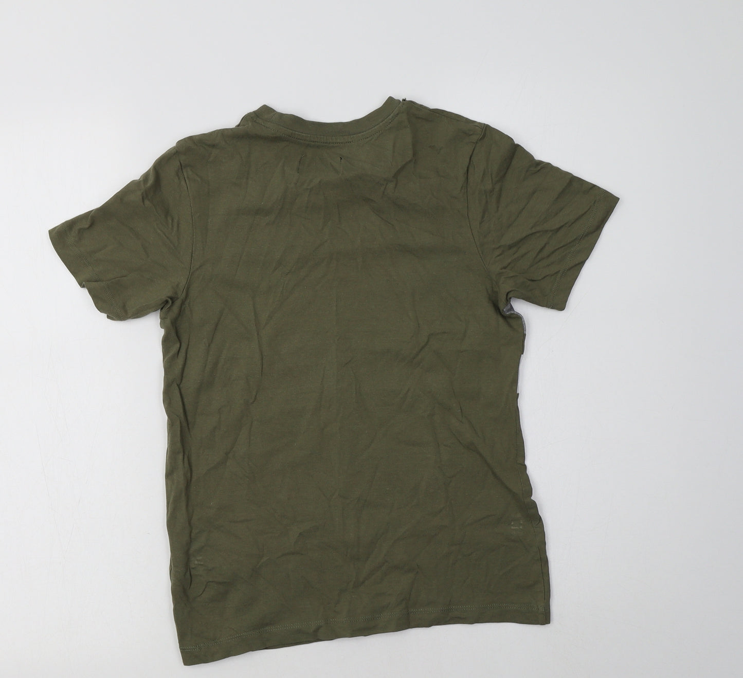 Produkt Boys Green Striped Cotton Basic T-Shirt Size 12 Years Crew Neck
