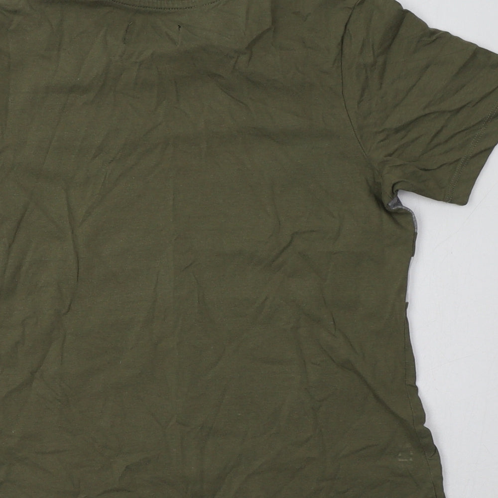 Produkt Boys Green Striped Cotton Basic T-Shirt Size 12 Years Crew Neck