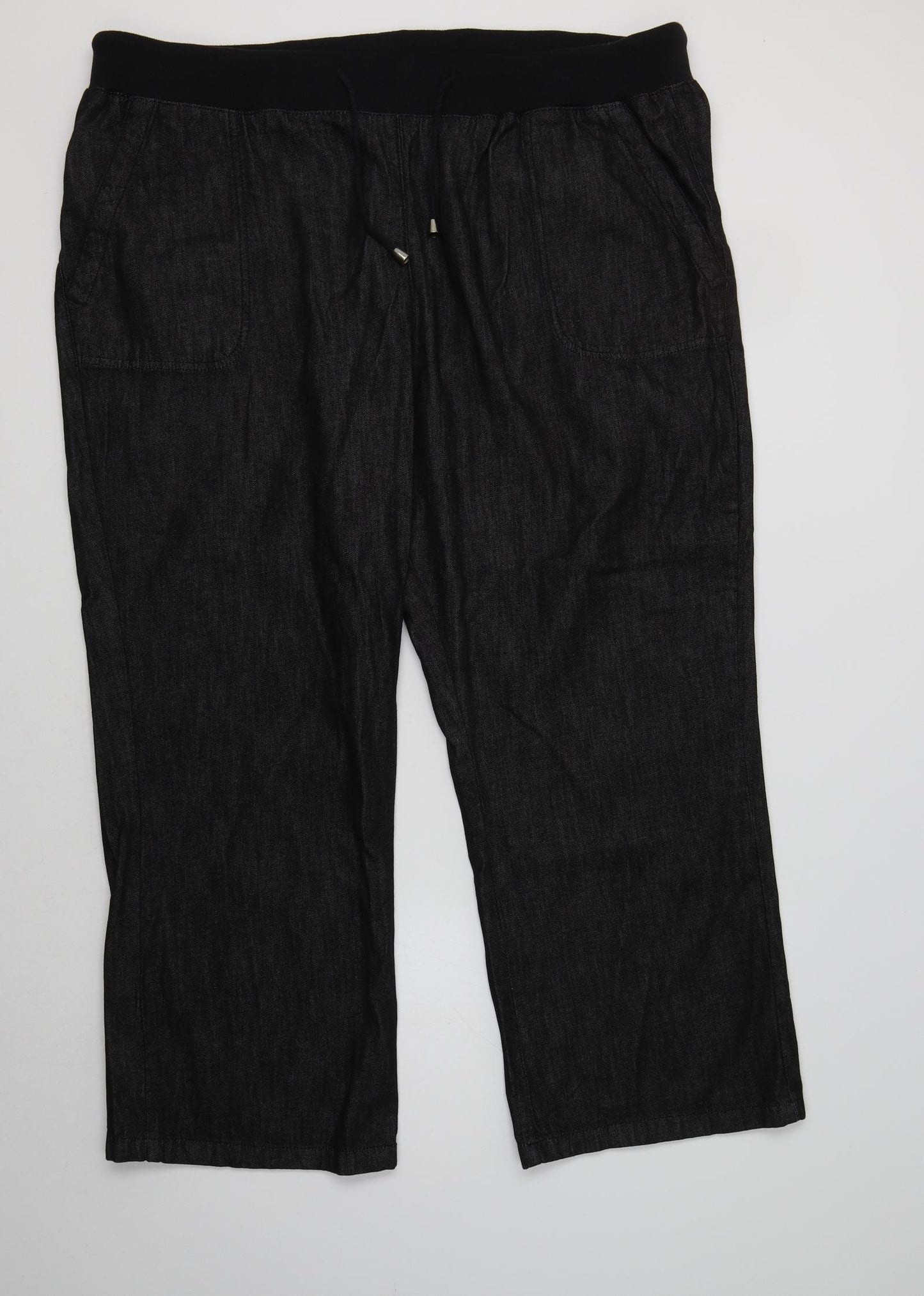 Anthology Womens Black  Cotton Jogger Trousers Size 24 L29 in Regular
