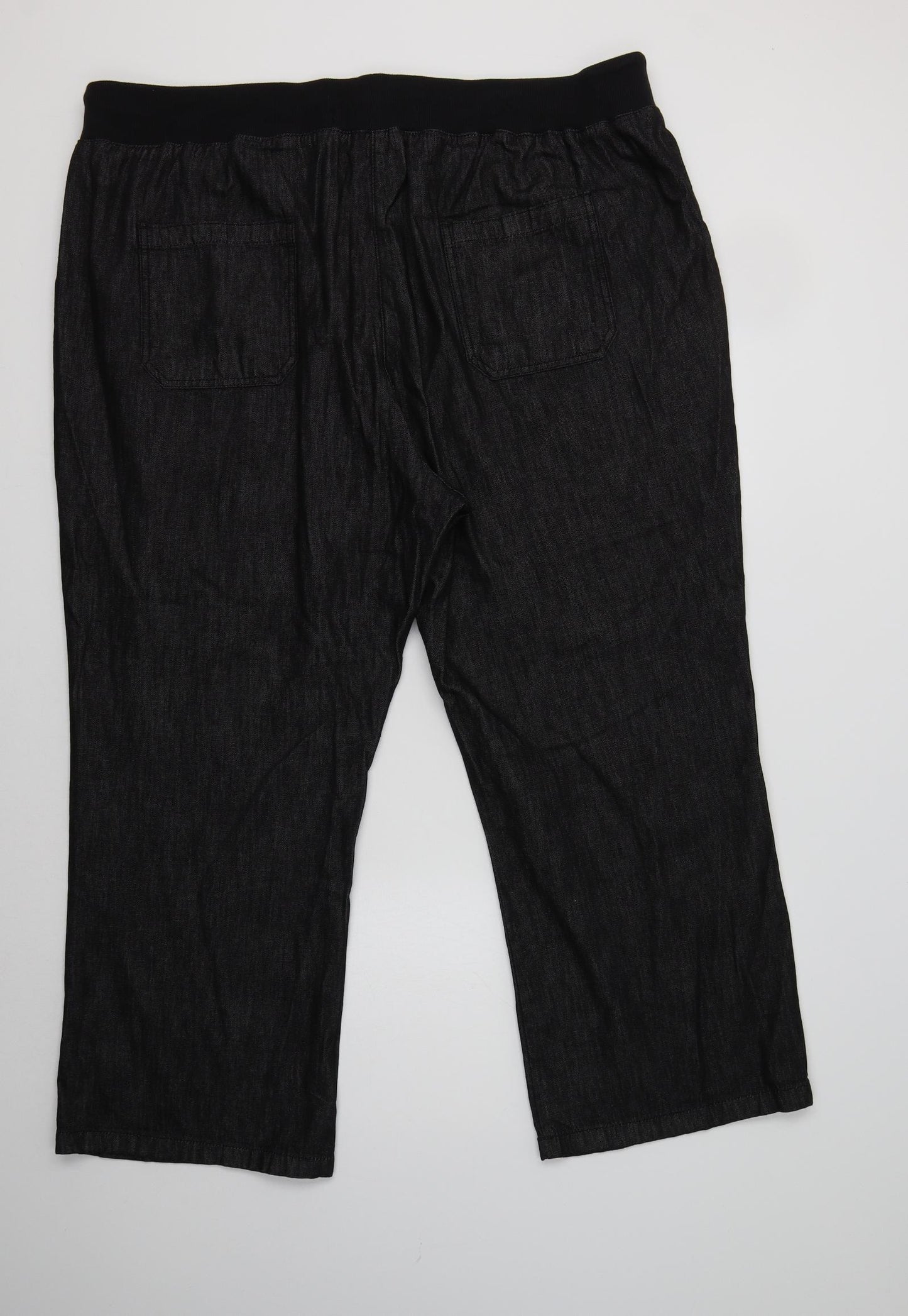 Anthology Womens Black  Cotton Jogger Trousers Size 24 L29 in Regular
