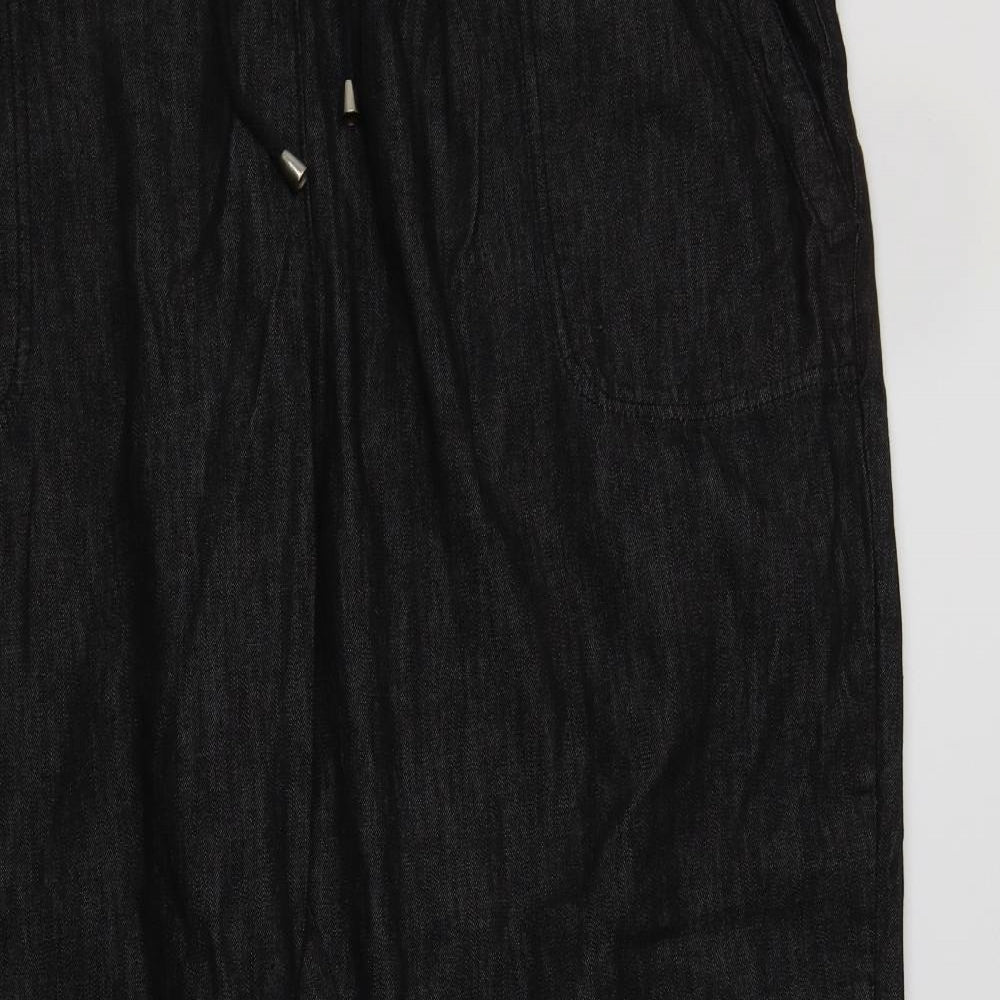 Anthology Womens Black  Cotton Jogger Trousers Size 24 L29 in Regular
