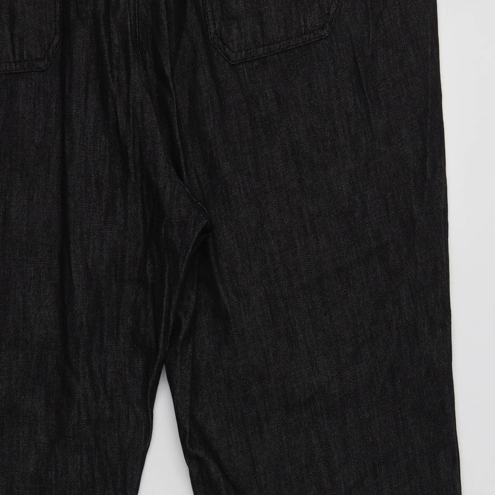 Anthology Womens Black  Cotton Jogger Trousers Size 24 L29 in Regular