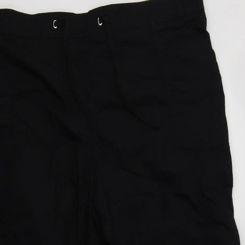 Bonmarché Womens Black  Cotton Cropped Trousers Size 22 L22 in Regular