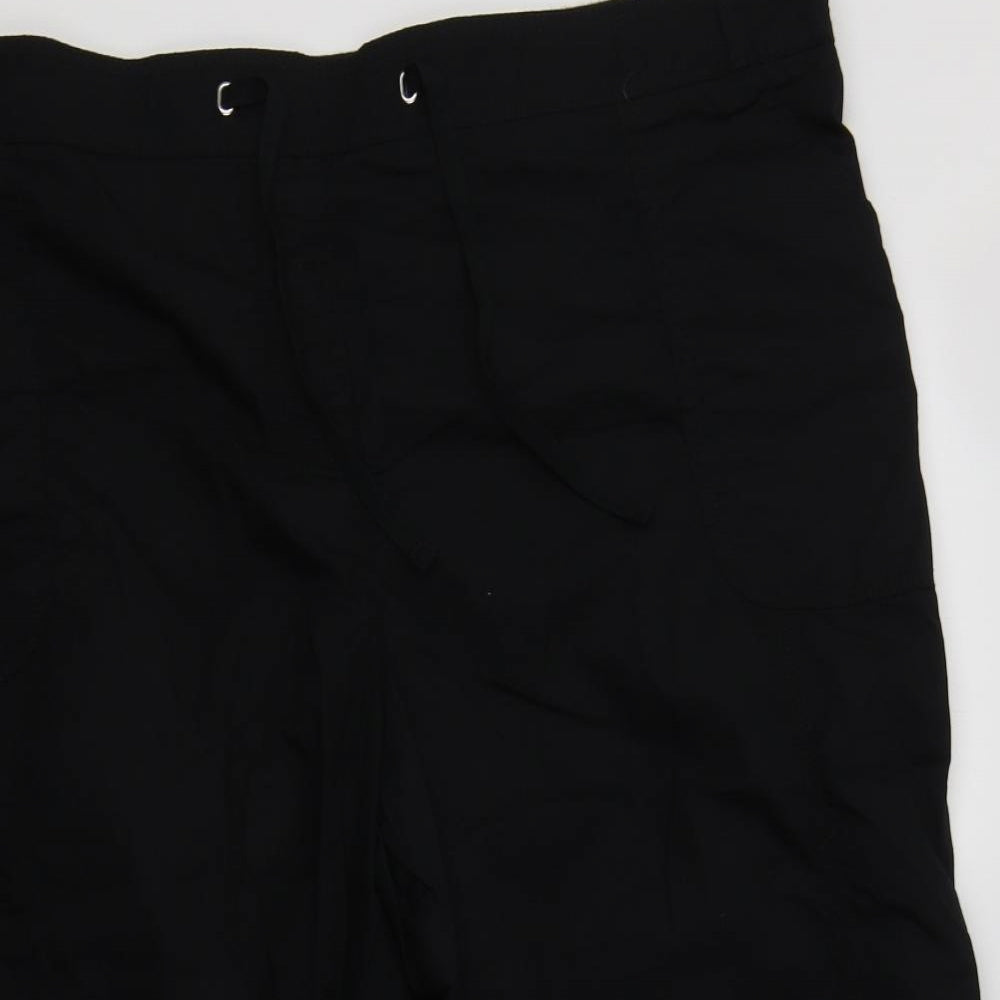 Bonmarché Womens Black  Cotton Cropped Trousers Size 22 L22 in Regular