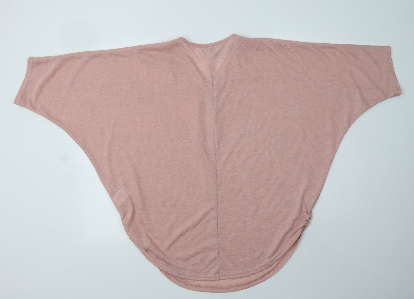 Blue Vanilla Womens Pink V-Neck  Polyester Pullover Jumper Size L