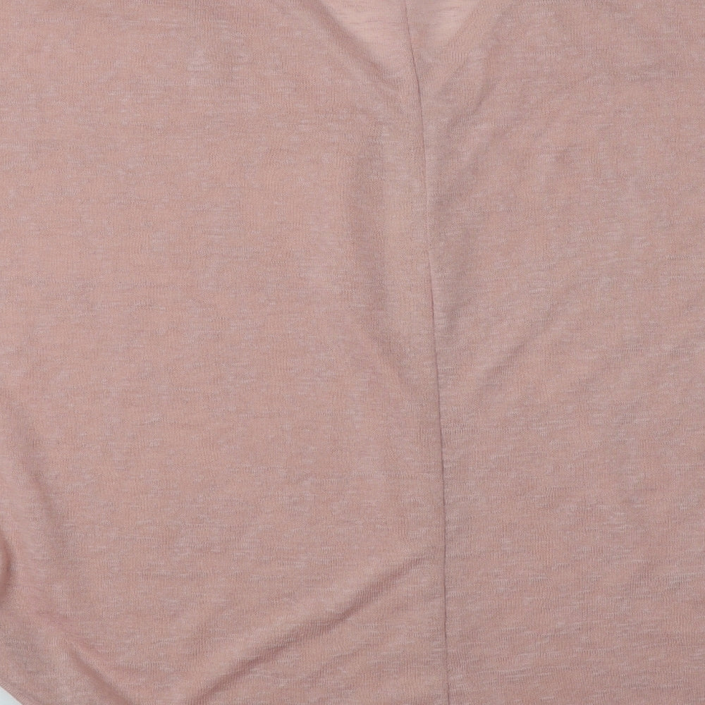 Blue Vanilla Womens Pink V-Neck  Polyester Pullover Jumper Size L