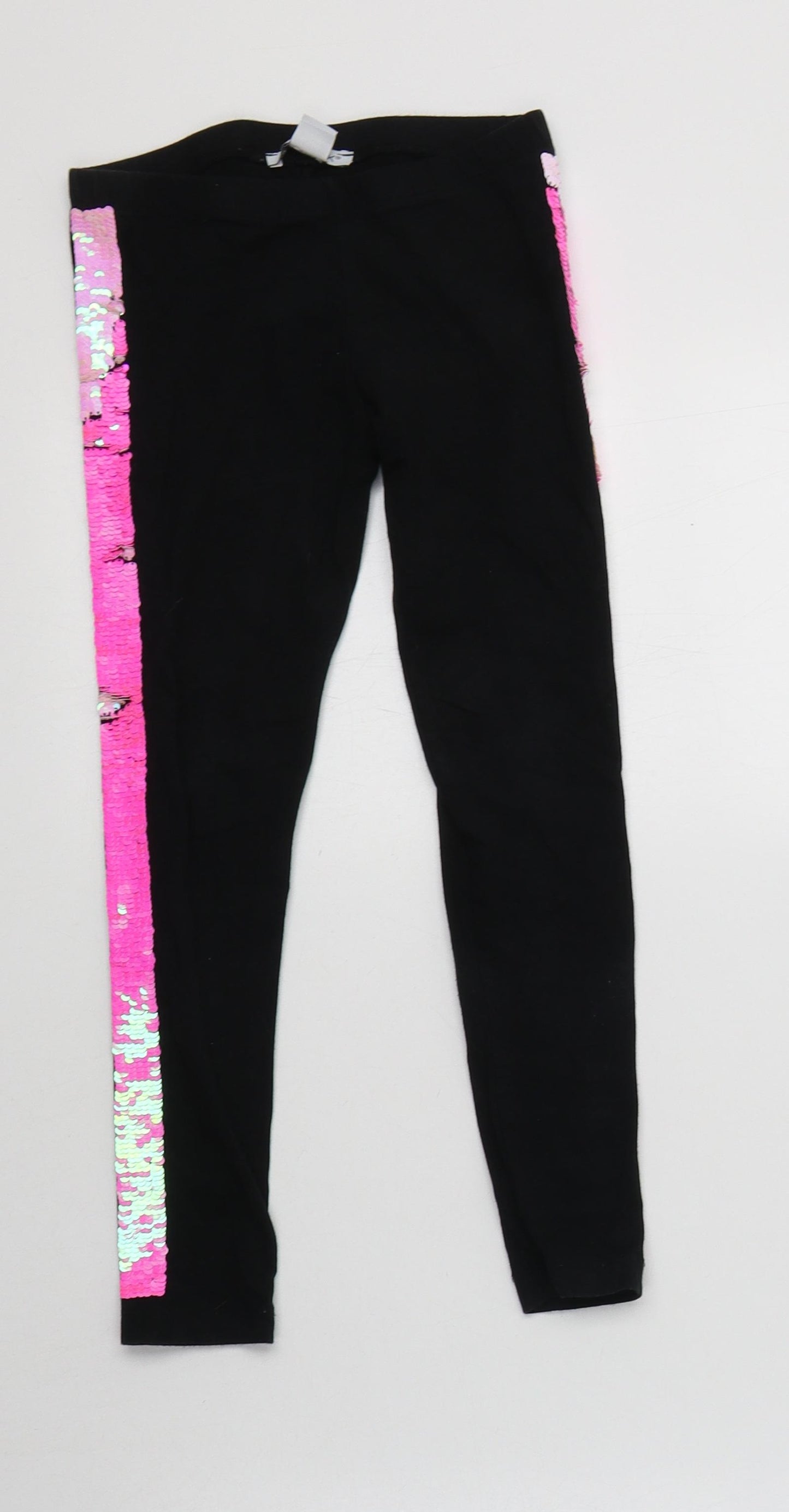Primark Girls Black  Cotton Jegging Trousers Size 6-7 Years  Regular
