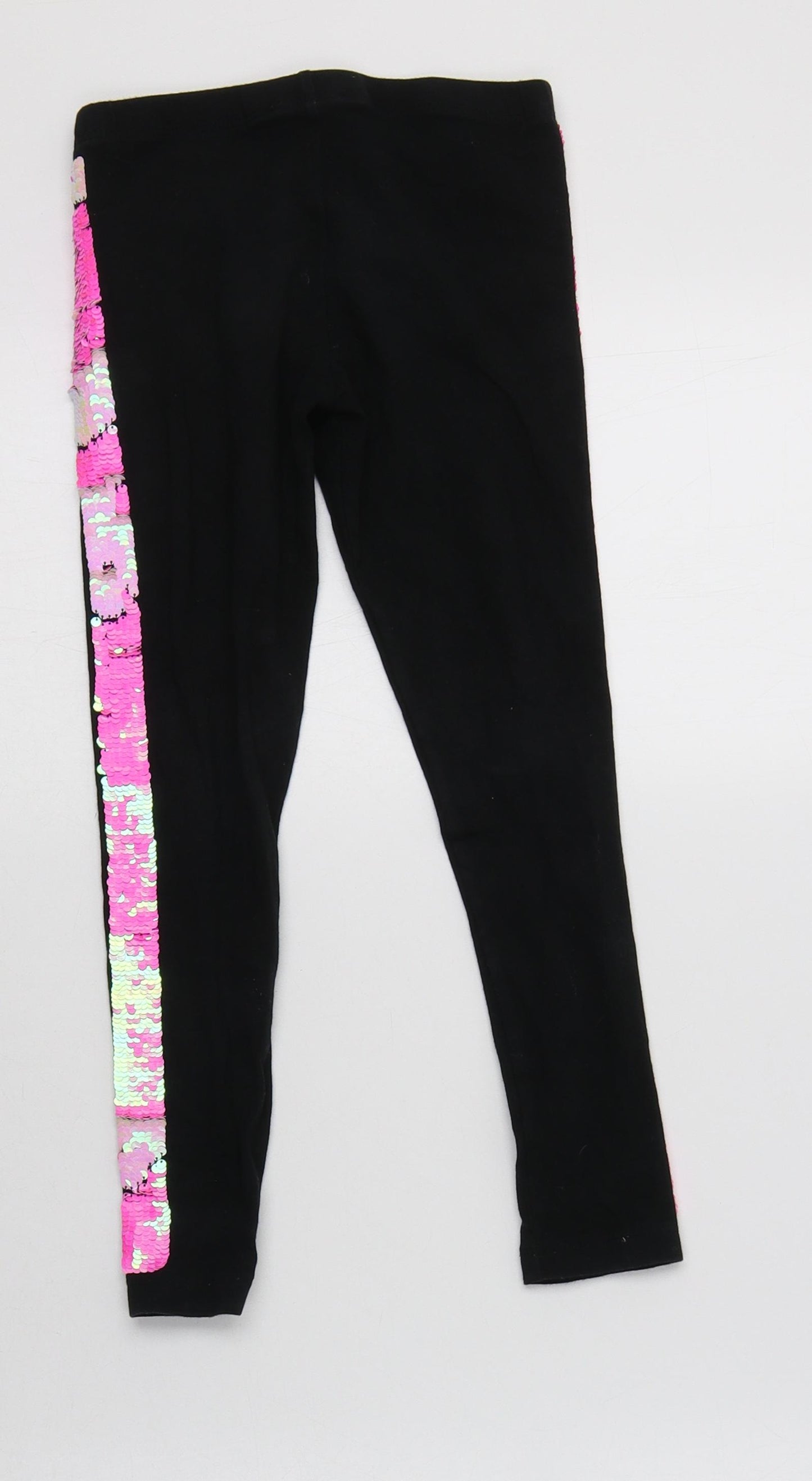 Primark Girls Black  Cotton Jegging Trousers Size 6-7 Years  Regular