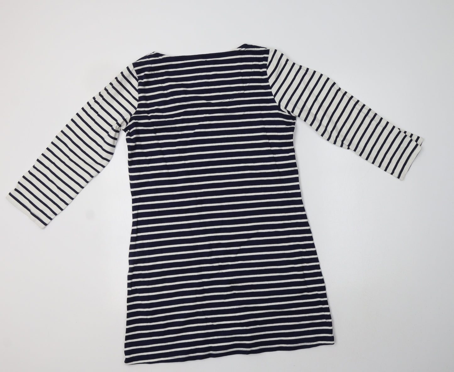 Joules Womens Blue Striped Cotton A-Line  Size 14  Round Neck