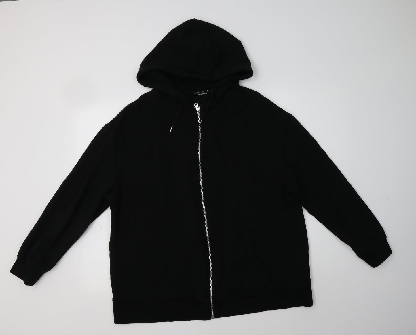 ASOS Womens Black  Cotton Full Zip Hoodie Size 16