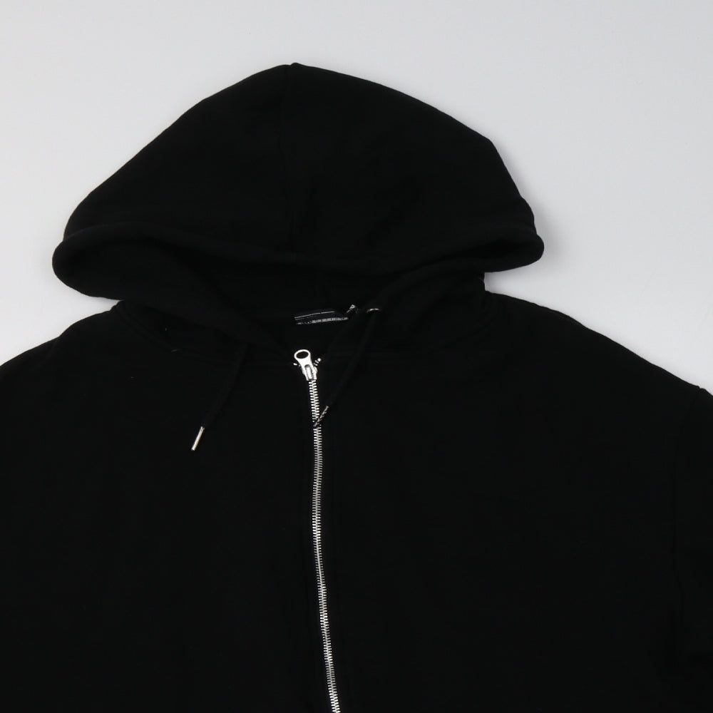 ASOS Womens Black  Cotton Full Zip Hoodie Size 16