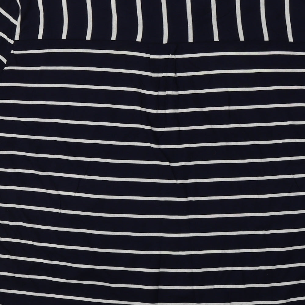 Joules Womens Blue Floral Viscose Basic Blouse Size 12 V-Neck