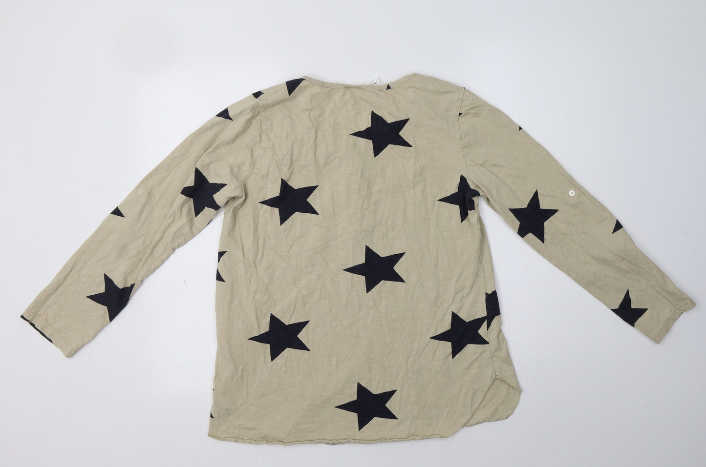 Rainbow Womens Beige Geometric Cotton Top Pyjama Top Size M   - Star Print