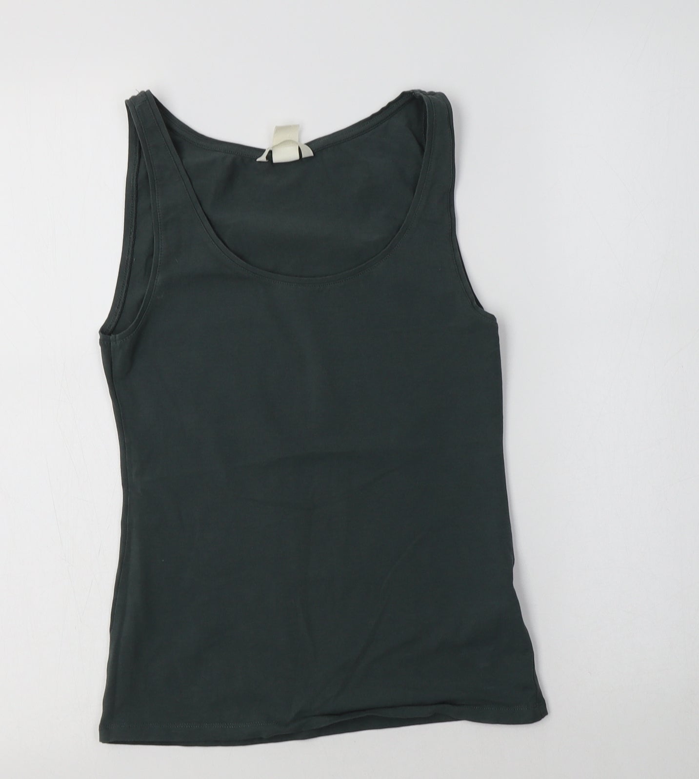 H&M Womens Green  Cotton Basic Tank Size S Scoop Neck