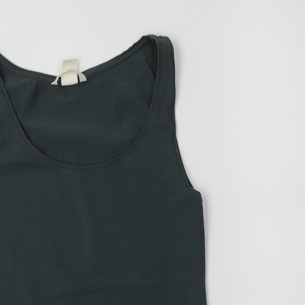 H&M Womens Green  Cotton Basic Tank Size S Scoop Neck