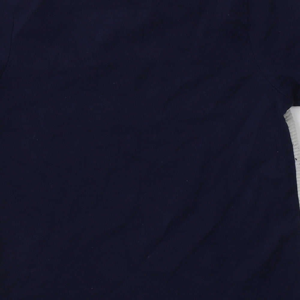Nutmeg Boys Blue Colourblock Cotton Basic T-Shirt Size 6-7 Years Crew Neck