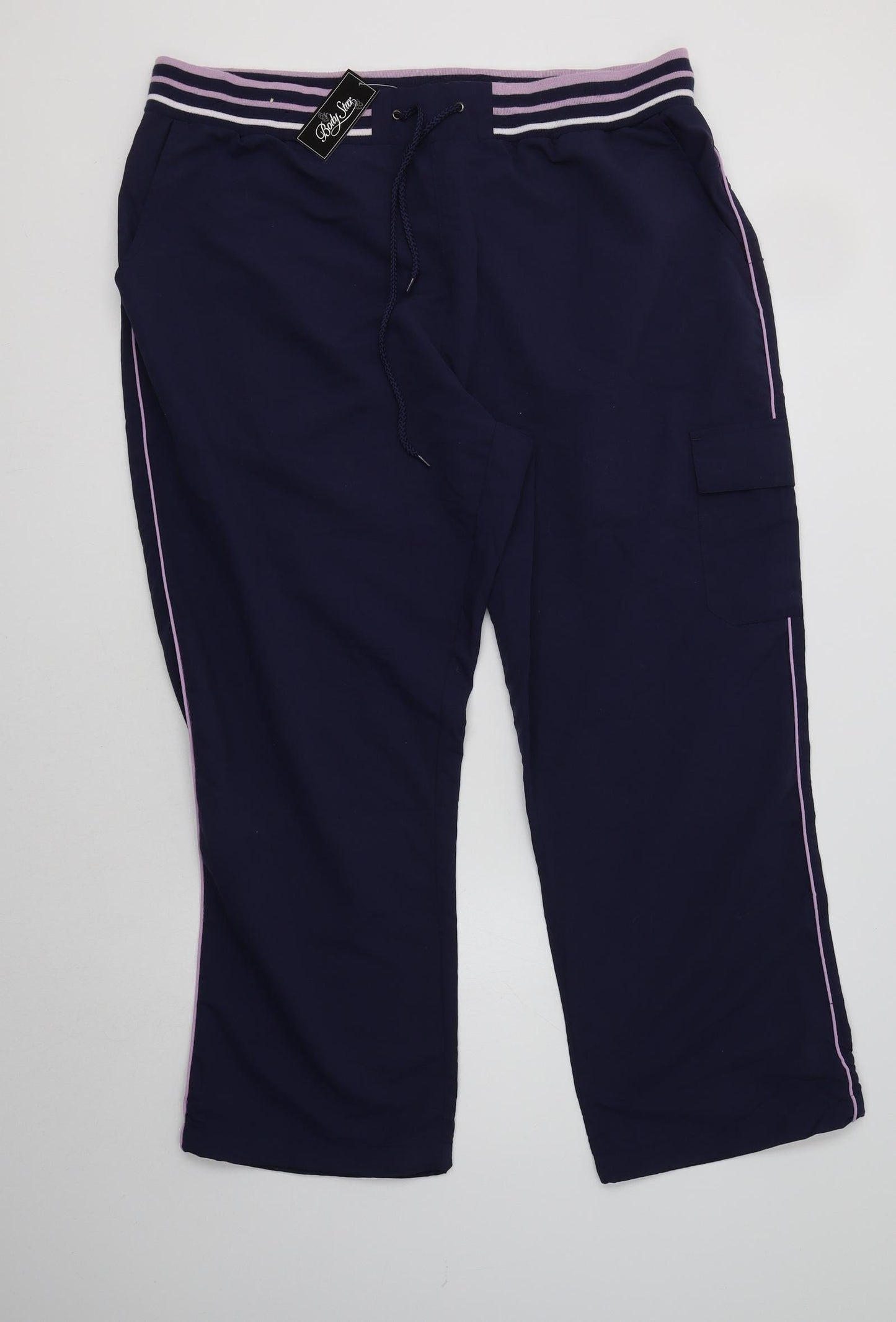Body Star Womens Blue  Polyester Jogger Trousers Size 22 L29 in Regular