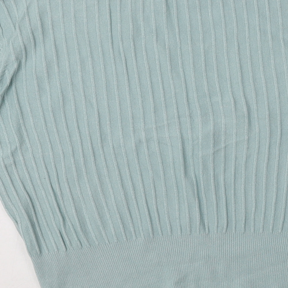 Roman Womens Green Crew Neck  Viscose Pullover Jumper Size 14