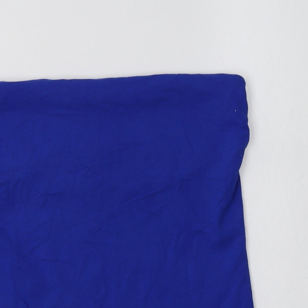 Papaya Womens Blue  Cotton Basic Tank Size 14 Off the Shoulder