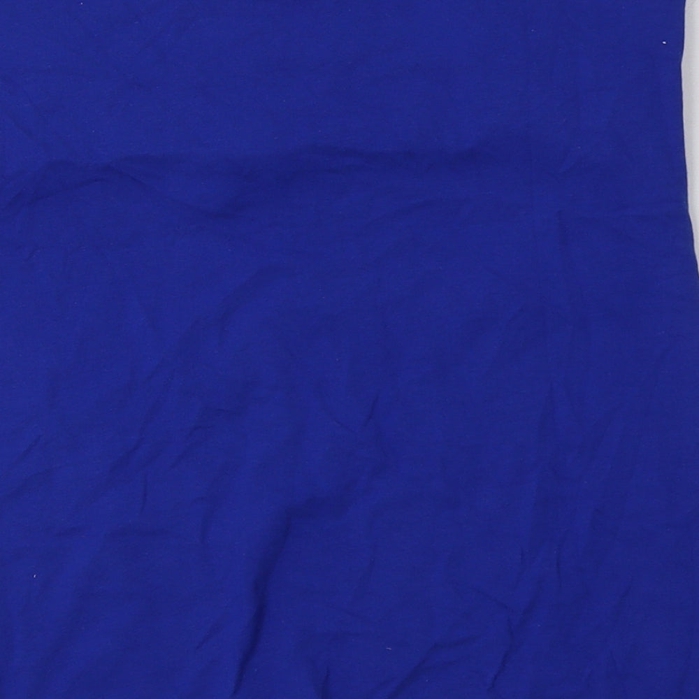 Papaya Womens Blue  Cotton Basic Tank Size 14 Off the Shoulder