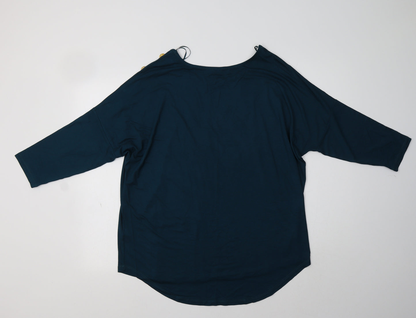 Select Womens Green  Viscose Tunic Blouse Size 14 Round Neck