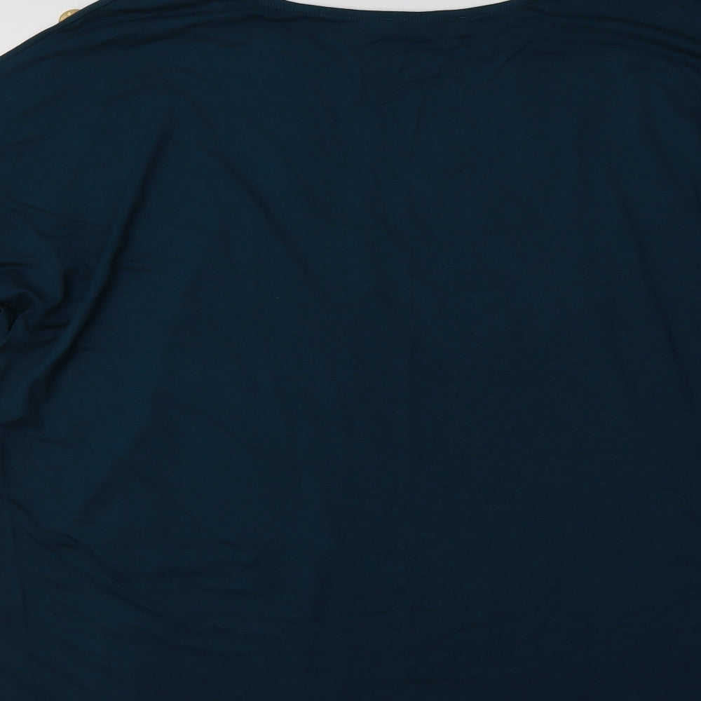 Select Womens Green  Viscose Tunic Blouse Size 14 Round Neck