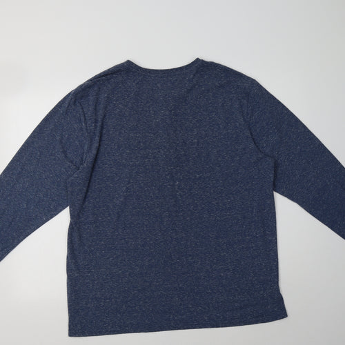 Primark Mens Blue  Polyester  T-Shirt Size XL Henley