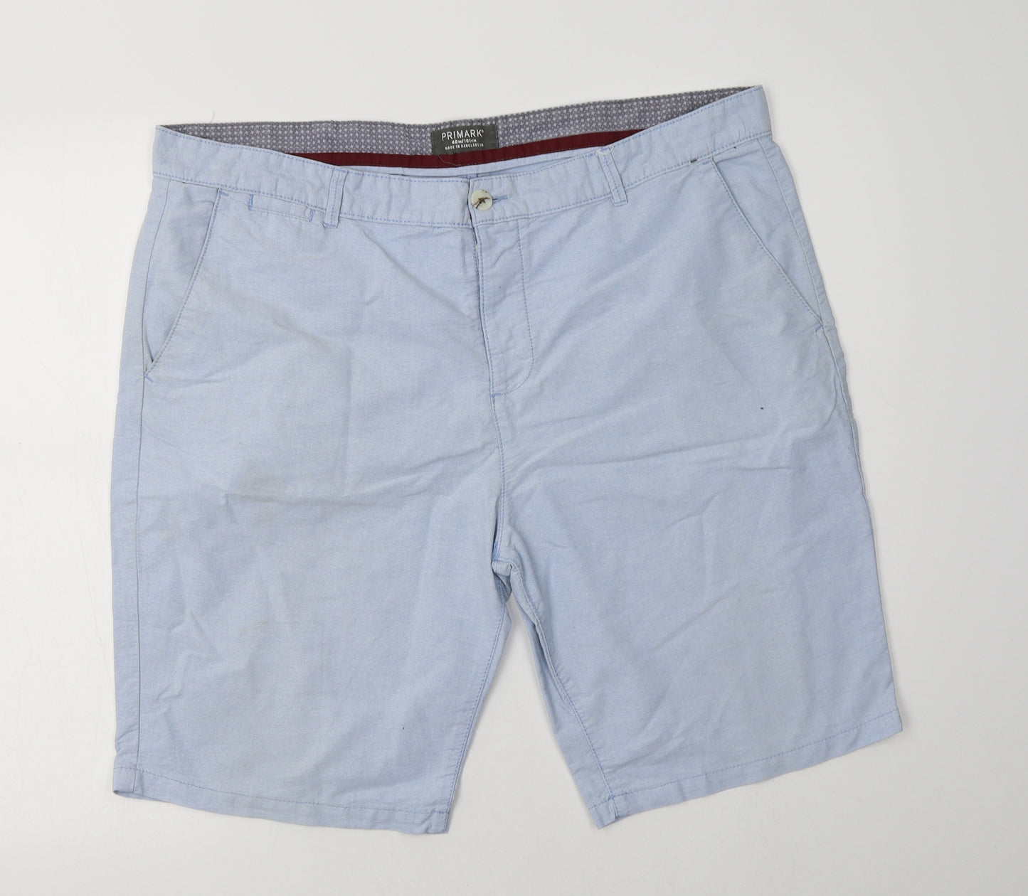 Primark Mens Blue  Cotton Chino Shorts Size 40 L10 in Regular