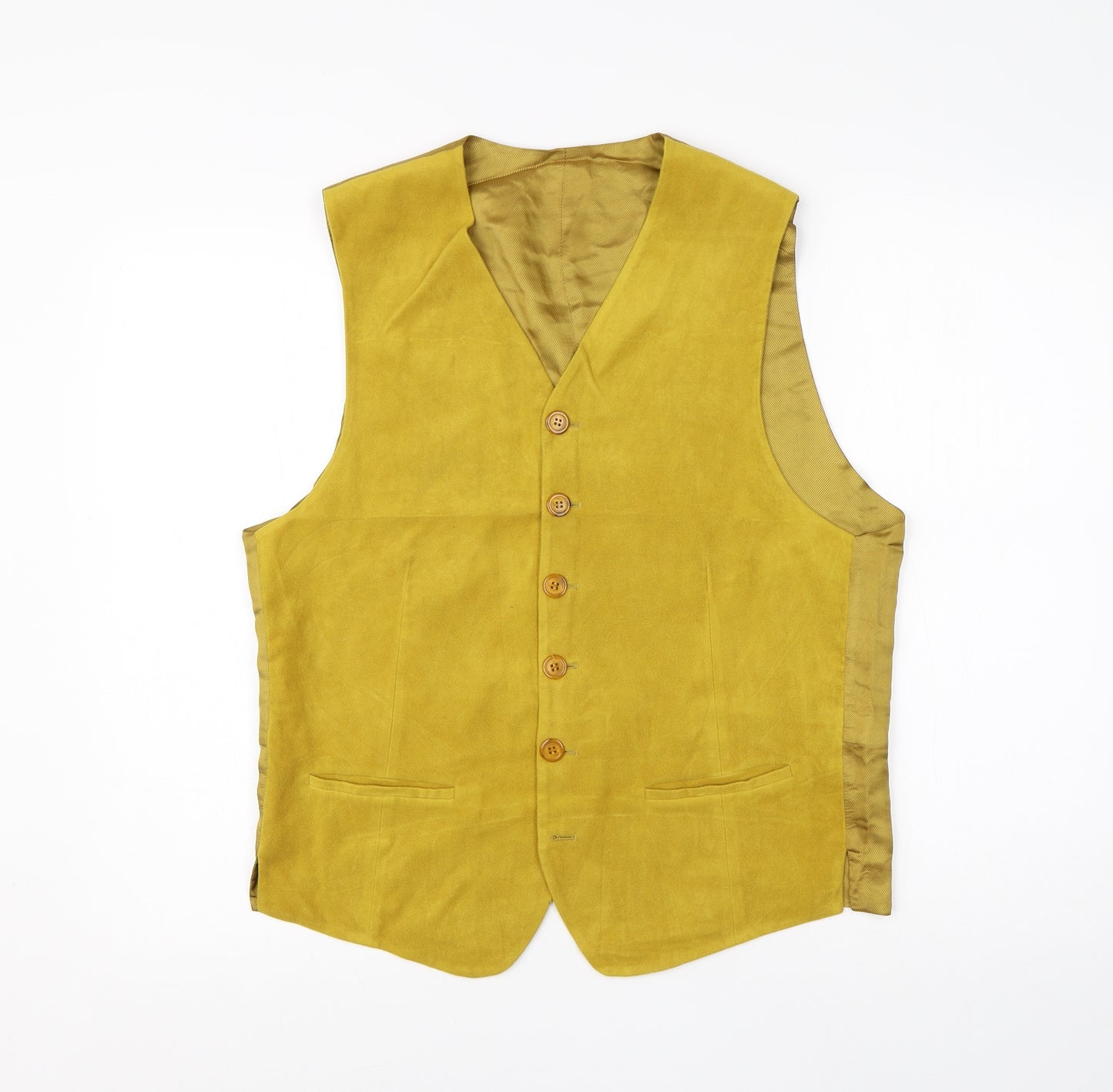 C&A Mens Yellow  Viscose Jacket Suit Waistcoat Size M
