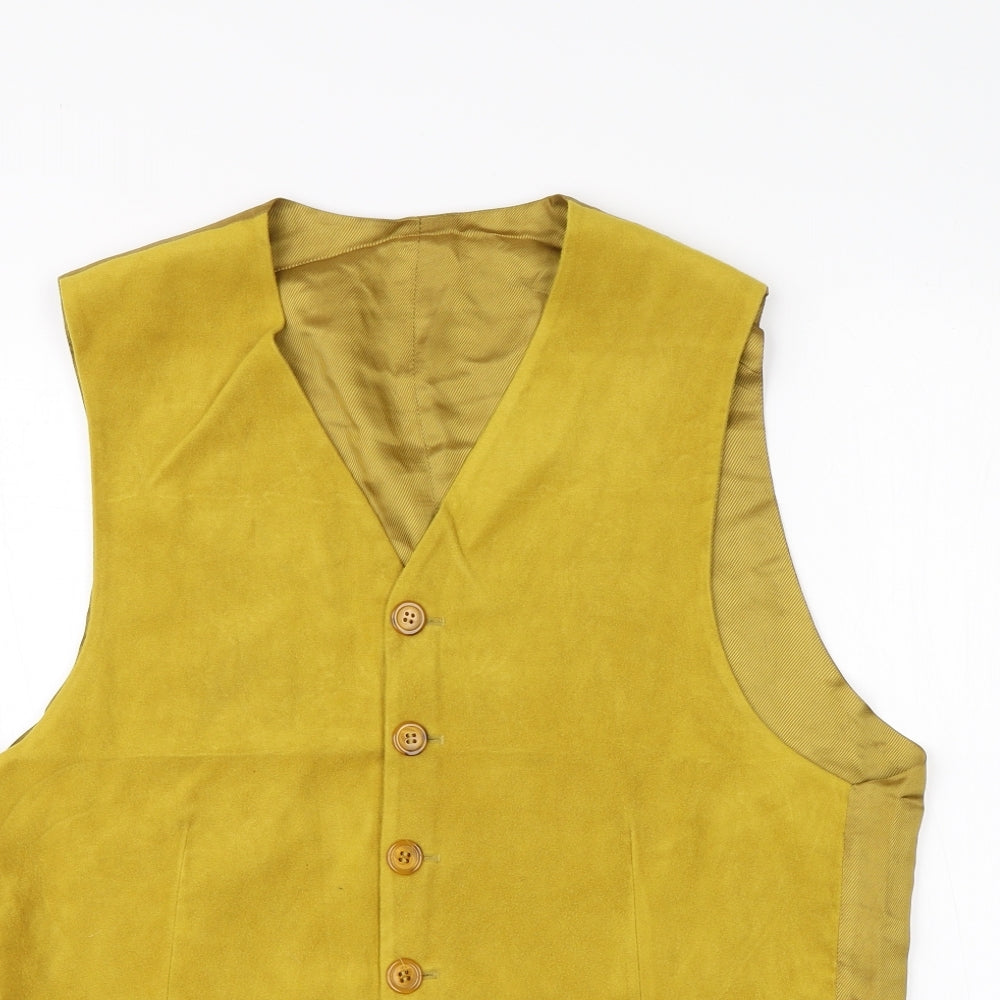 C&A Mens Yellow  Viscose Jacket Suit Waistcoat Size M