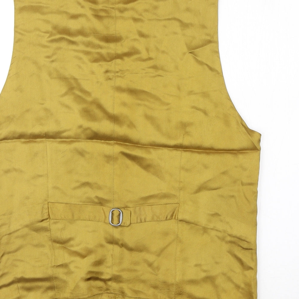 C&A Mens Yellow  Viscose Jacket Suit Waistcoat Size M
