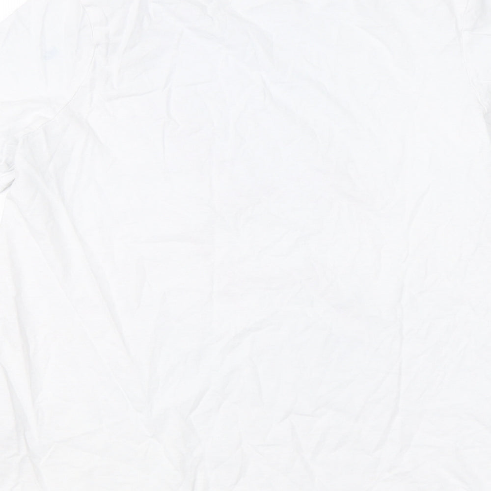 River Island Womens White  Cotton Basic T-Shirt Size 8 Round Neck