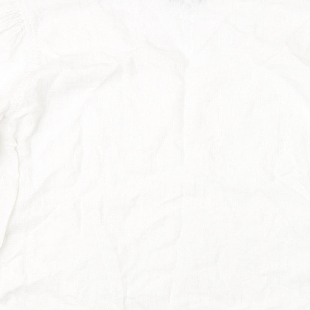 NEXT Womens White  Linen Basic Blouse Size 20 V-Neck
