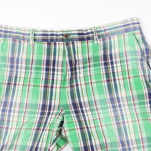 Polo Ralph Lauren Mens Green Check Cotton Cargo Shorts Size 34 L12 in Regular