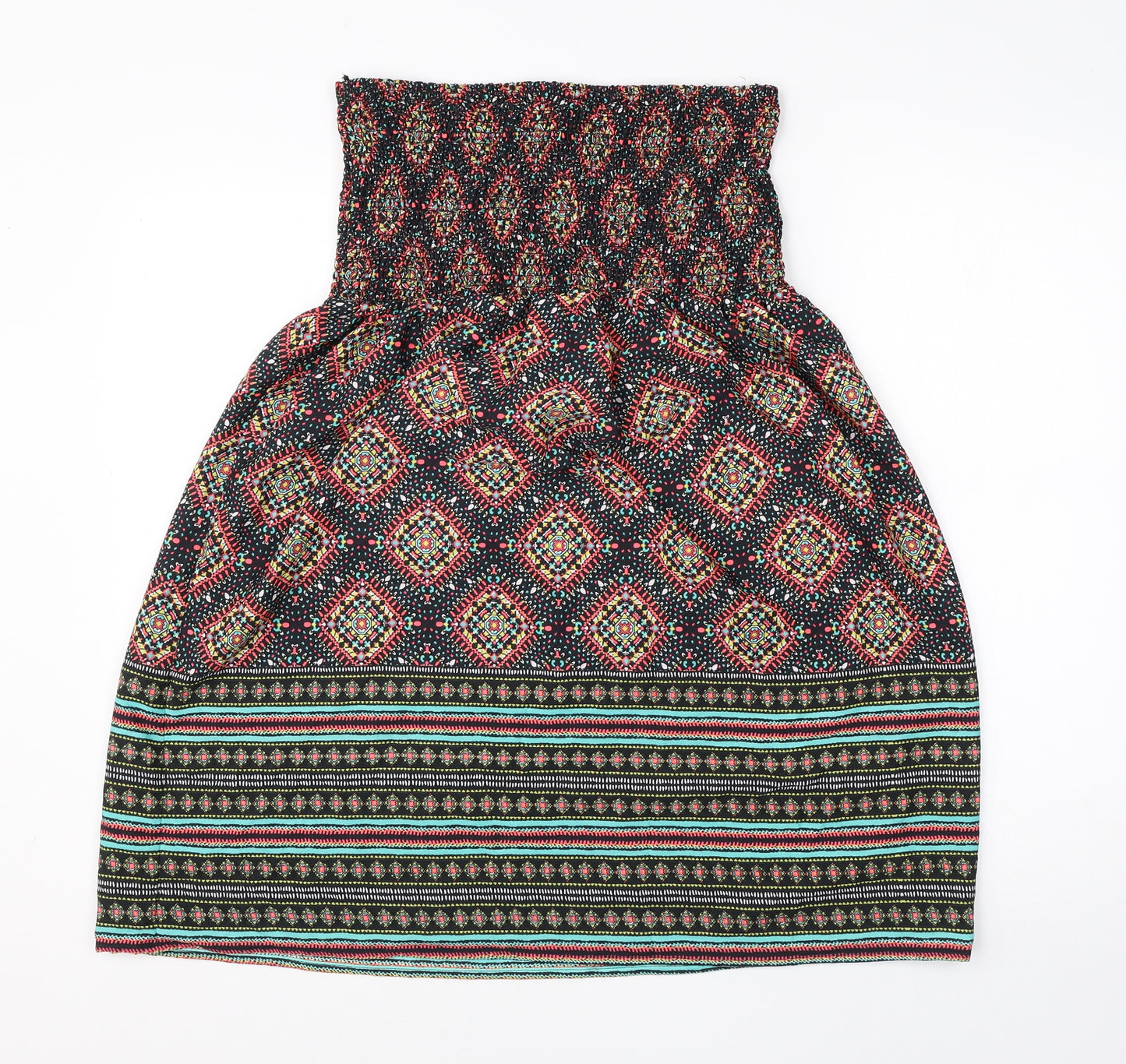 Atmosphere Womens Multicoloured Argyle/Diamond Polyester A-Line  Size L  Off the Shoulder