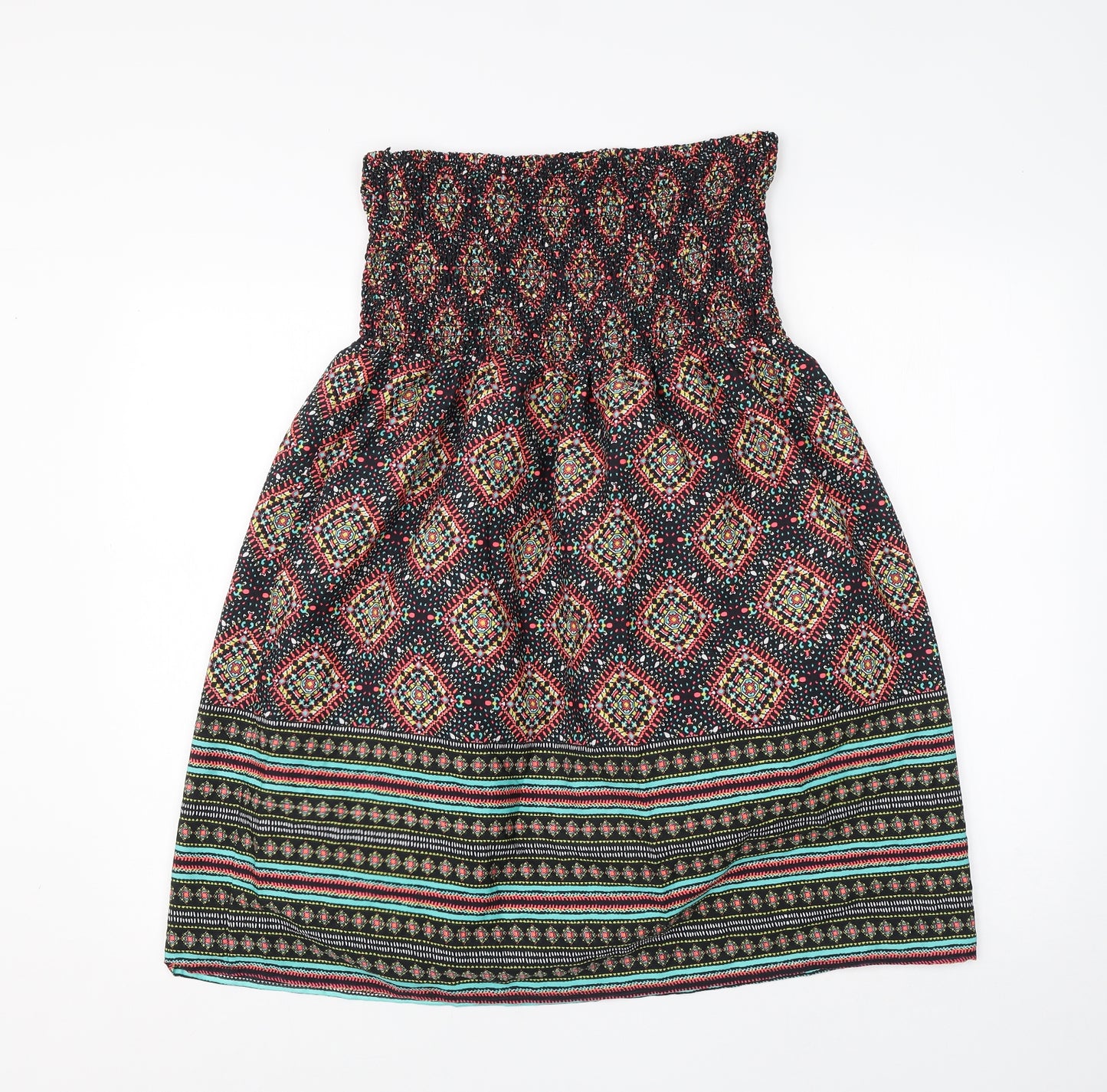 Atmosphere Womens Multicoloured Argyle/Diamond Polyester A-Line  Size L  Off the Shoulder