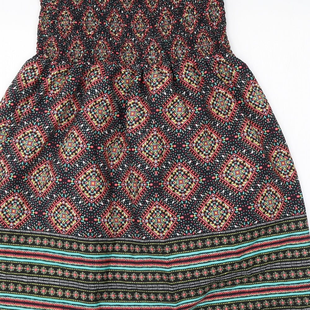Atmosphere Womens Multicoloured Argyle/Diamond Polyester A-Line  Size L  Off the Shoulder