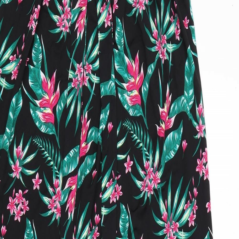 Be You Womens Black Floral Polyethylene Shift  Size 14  Off the Shoulder