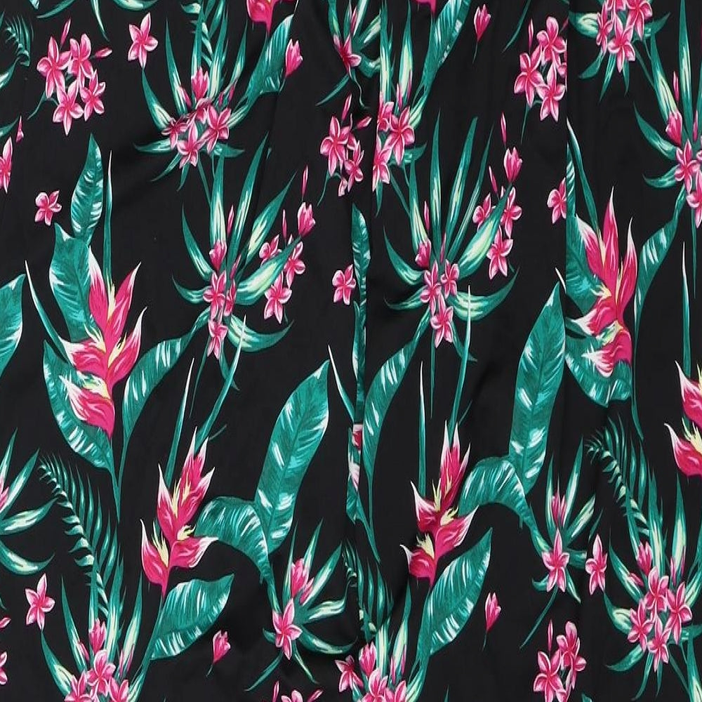 Be You Womens Black Floral Polyethylene Shift  Size 14  Off the Shoulder