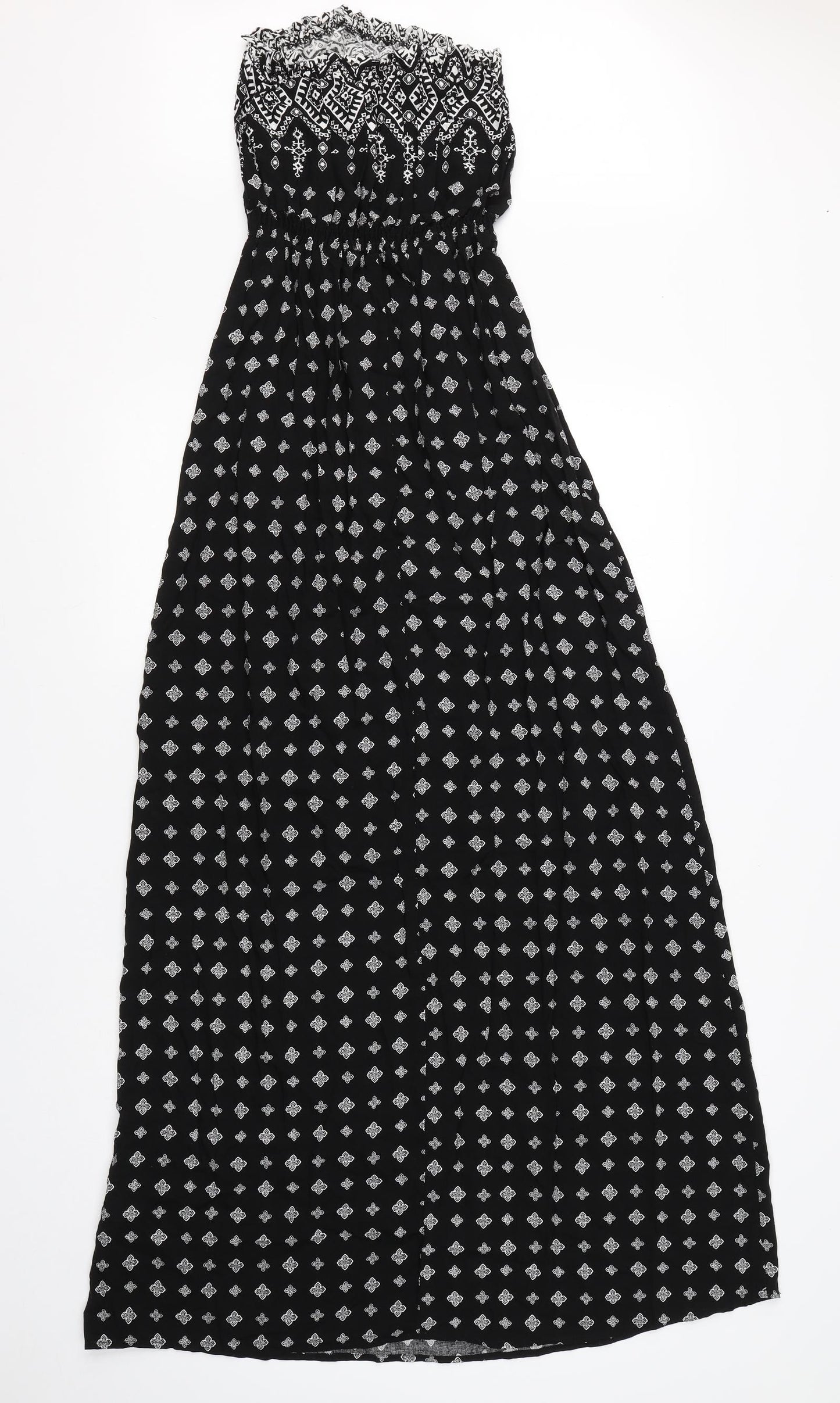 New Look Womens Black Geometric Viscose Shift  Size 8  One Shoulder