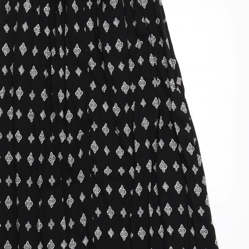 New Look Womens Black Geometric Viscose Shift  Size 8  One Shoulder