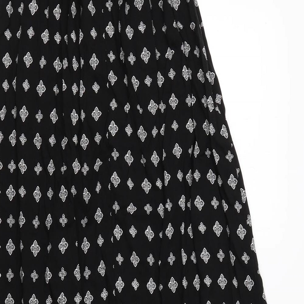 New Look Womens Black Geometric Viscose Shift  Size 8  One Shoulder