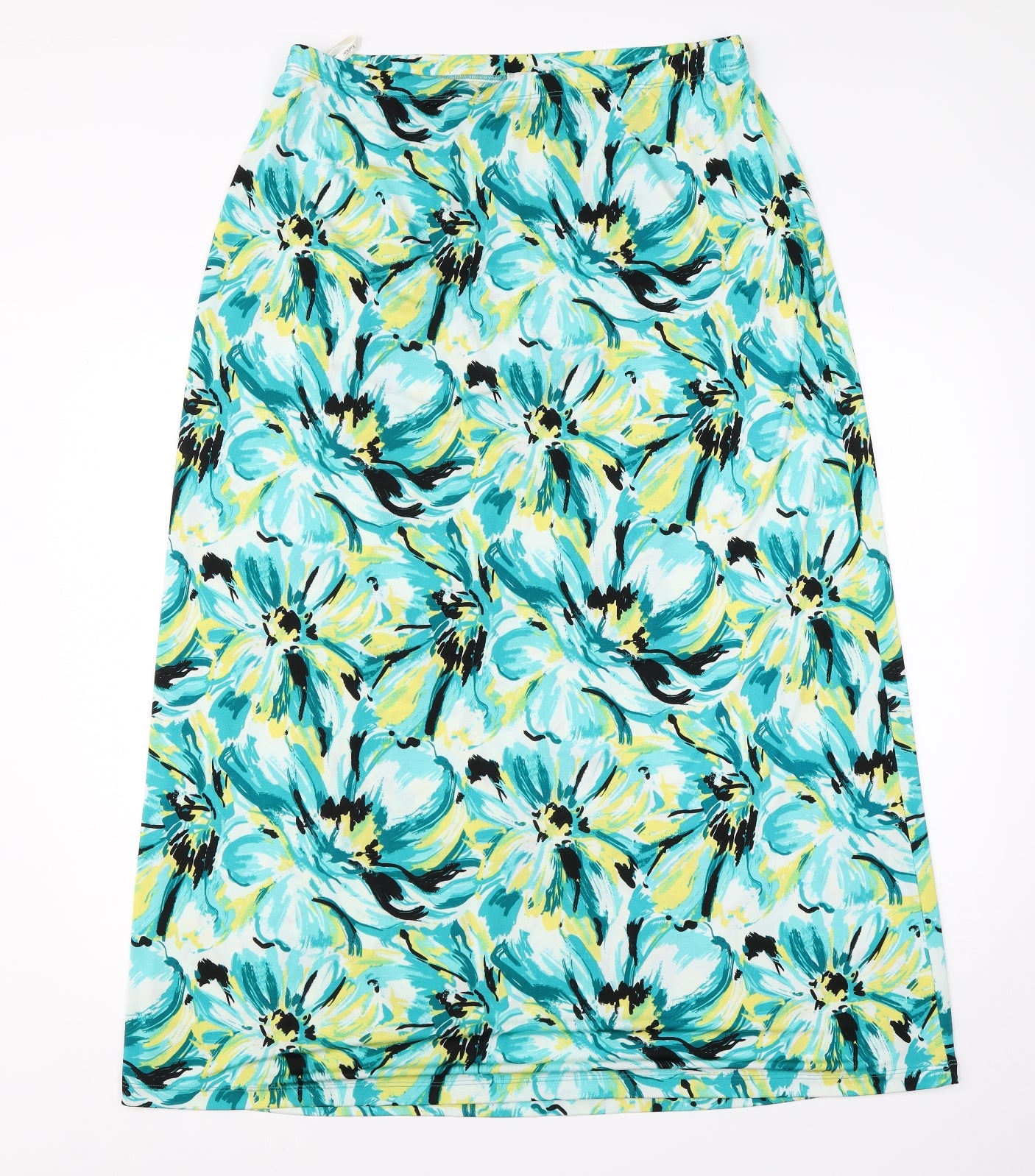 Kim & Co Womens Green Floral Polyester A-Line Skirt Size 2XL