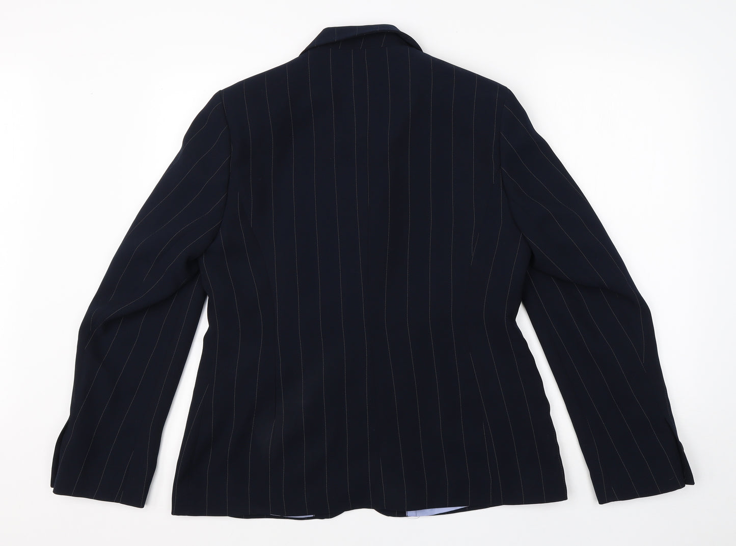 Debenhams Womens Blue Pinstripe Polyester Jacket Suit Jacket Size 14