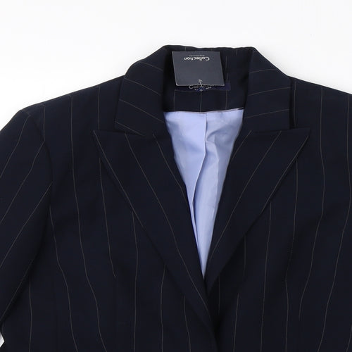 Debenhams Womens Blue Pinstripe Polyester Jacket Suit Jacket Size 14